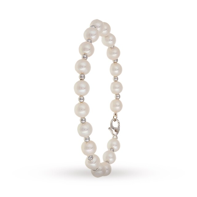 Goldsmiths 9ct Gold 7-7.5mm Pearl Bracelet