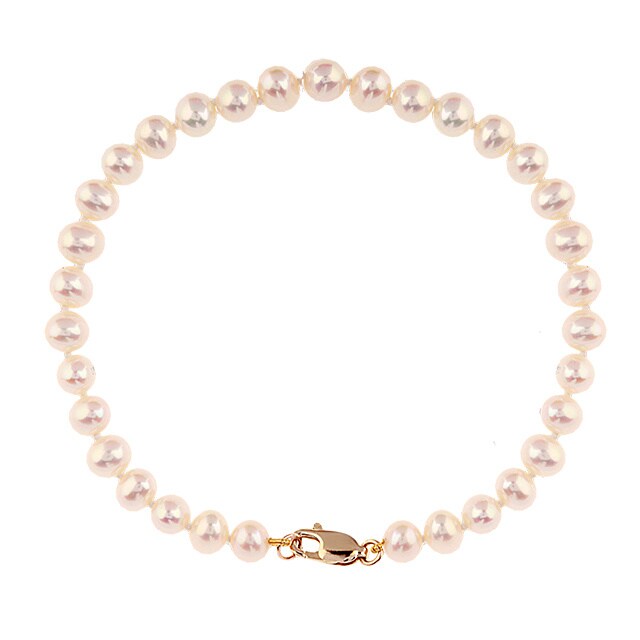 Goldsmiths 9ct Gold 5-5.5mm Pearl Bracelet
