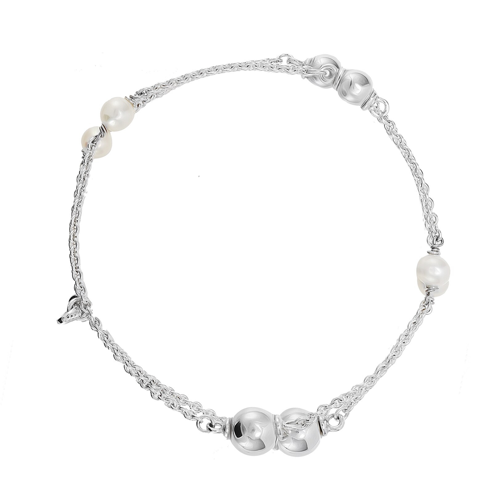 Goldsmiths Silver Pearl & Bead Bracelet