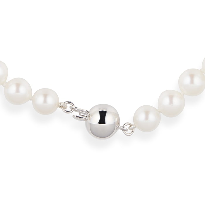 Goldsmiths 9CT WHITE GOLD 6-6.5MM AKOYA PEARL STRAND BRACELET