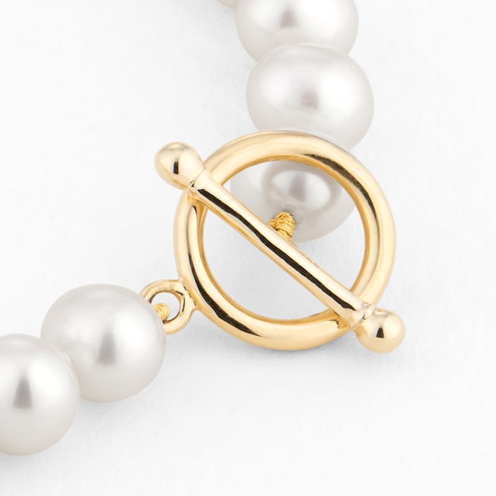 Goldsmiths 18ct Yellow Gold Pearl Bracelet