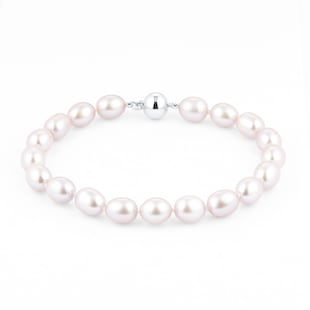 Best Luxury 
18ct White Gold Pink Freshwater Pearl Bracelet