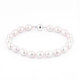 11330085 - 18ct White Gold Pink Freshwater Pearl Bracelet