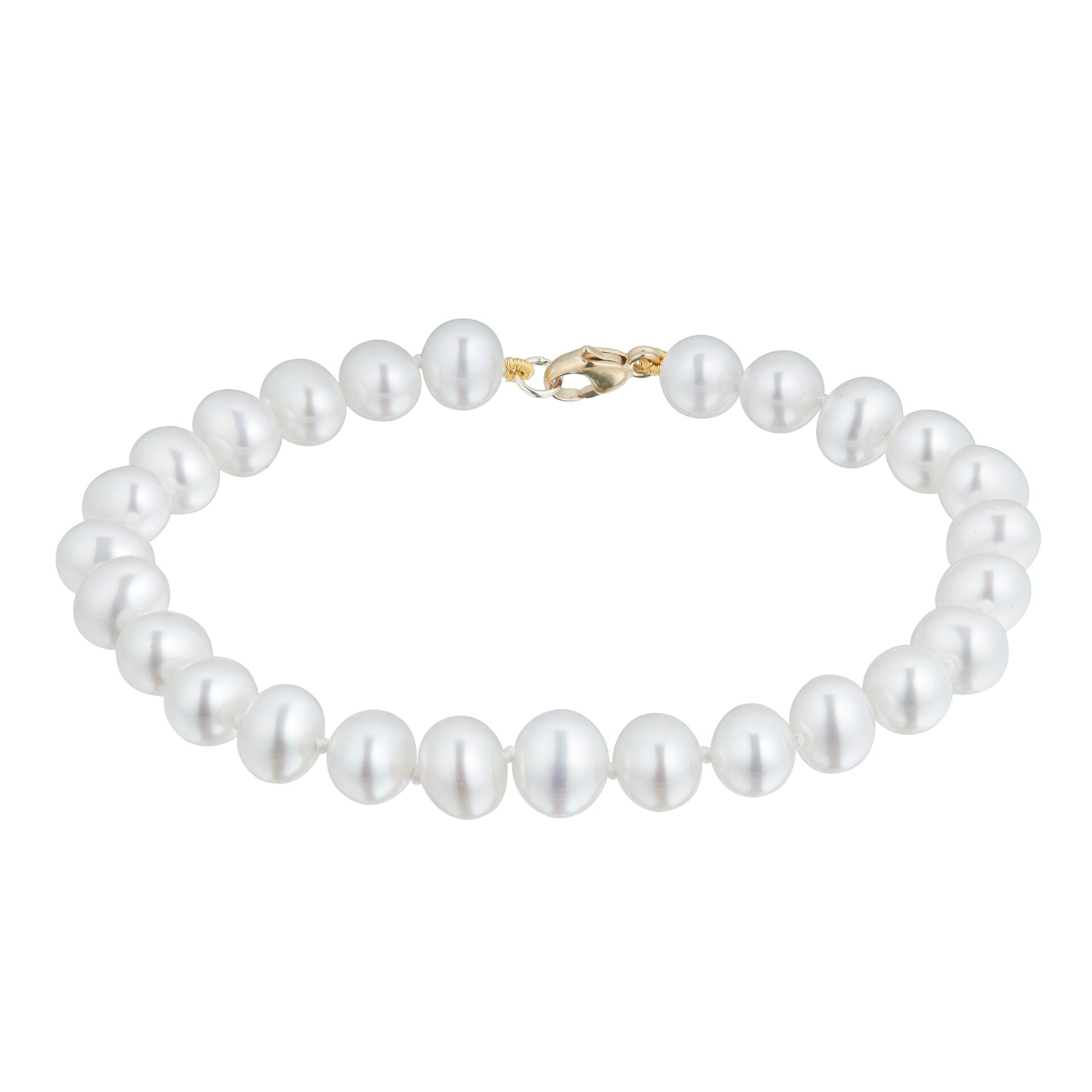 Goldsmiths 9ct Yellow Gold 6.6.5mm Cultured Fresh Water Pearl Bracelet Goldsmiths 9ct Yellow Gold 6.6.5mm Cultured Fresh Water Pearl Bracelet