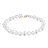 Goldsmiths 9ct Yellow Gold 6.6.5mm Cultured Fresh Water Pearl Bracelet