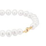 Goldsmiths 9ct Yellow Gold 6-6.5mm Cultured Fresh Water Pearl Bracelet