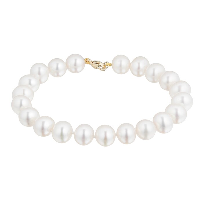 Goldsmiths 9ct Yellow Gold 8.8.5mm Cultured Fresh Water Pearl Bracelet