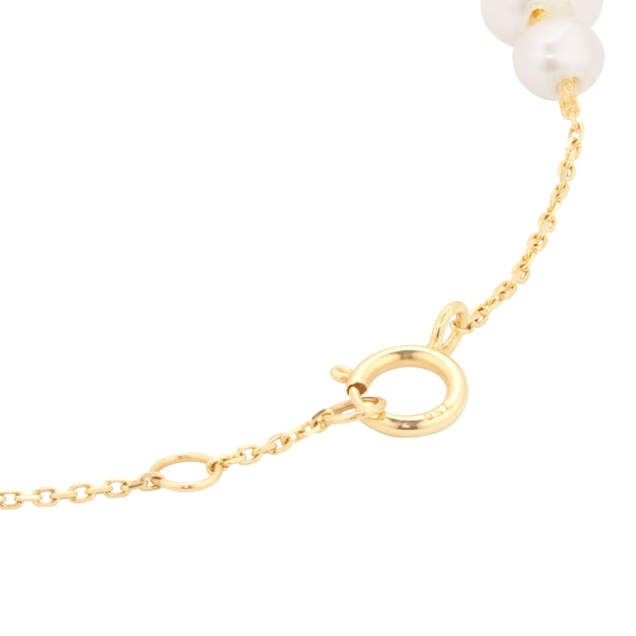 Goldsmiths 18ct Yellow Gold Floating Fresh Water pearl Chain Bracelet