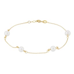 11330089 - 9ct Yellow Gold 6mm Freshwater Pearl Adjustable Bracelet