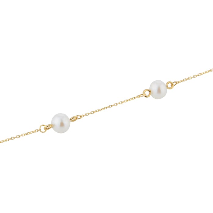 Goldsmiths 9ct Yellow Gold 6mm Freshwater Pearl Adjustable Bracelet