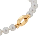 Goldsmiths 9ct Yellow Gold Oval Link and 6-6.5mm Pearl Bracelet