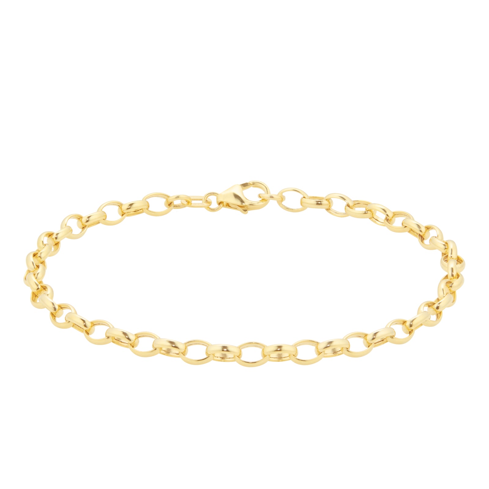 9ct Yellow Gold Belcher Bracelet with heart charm - WestJewel