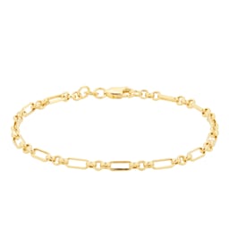 11520163 - 18ct Yellow Gold Thin Mix Belcher Bracelet
