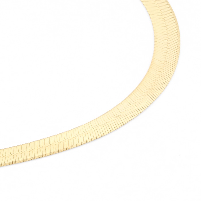 Goldsmiths 18ct Yellow Gold Thin Herringbone Bracelet