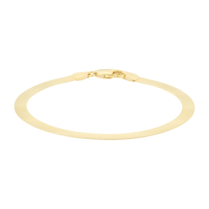 Goldsmiths 18ct Yellow Gold Thick Herringbone Bracelet