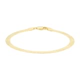 Goldsmiths 18ct Yellow Gold Thick Herringbone Bracelet