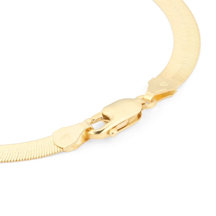 Goldsmiths 18ct Yellow Gold Thick Herringbone Bracelet