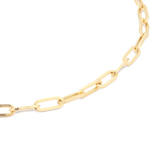 Goldsmiths 18ct Yellow Gold Thin Paperlink Bracelet