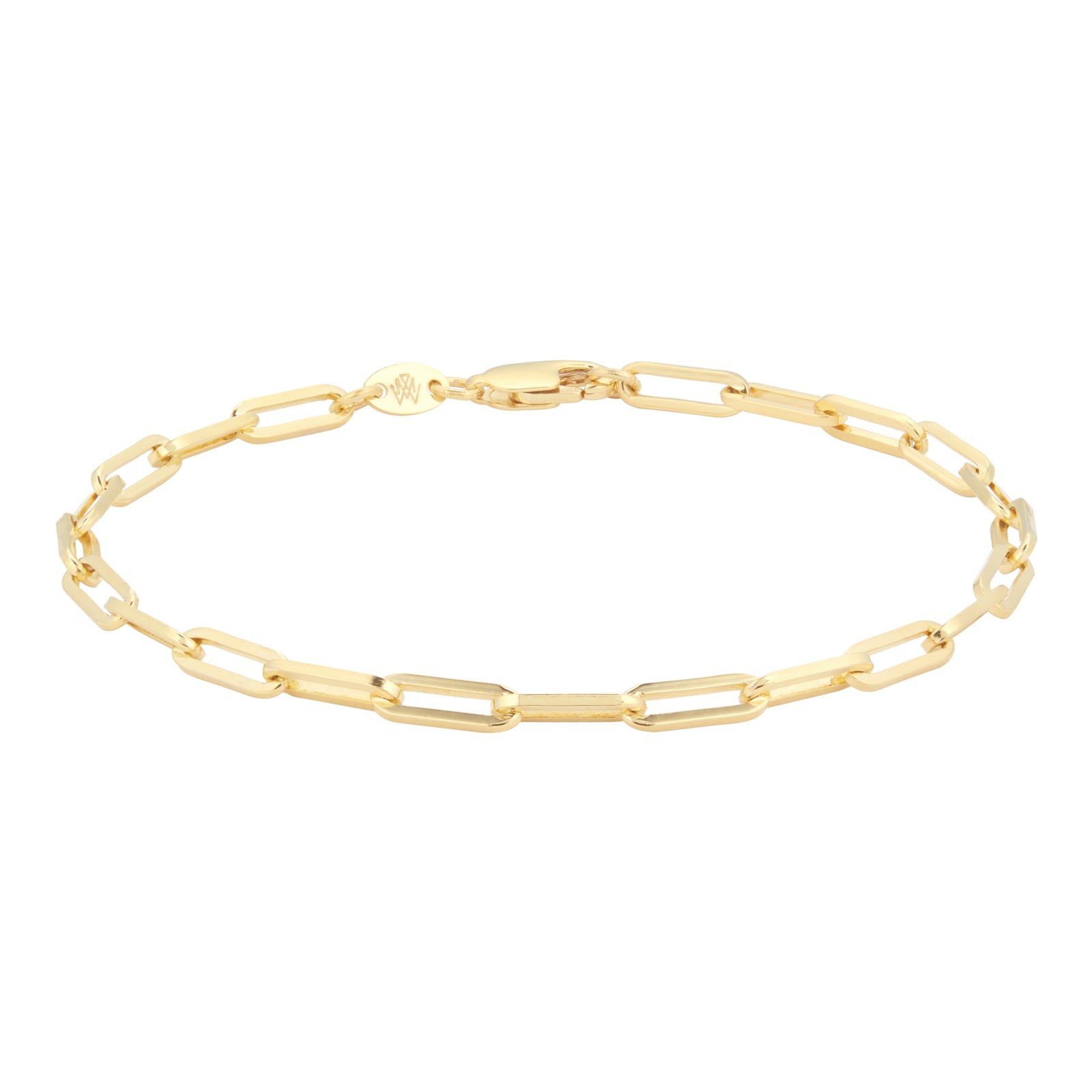 18ct Yellow Gold 7.5 Inch Rectangular Link Bracelet