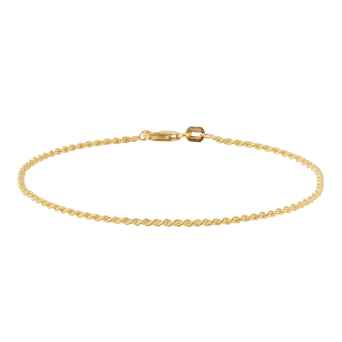 Goldsmiths 18ct Yellow Gold Thin Rope Bracelet