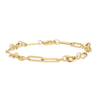 Mappin 
Webb 18ct Yellow Gold Knot 
Paper link 7.5 Inch Bracelet