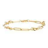 Mappin & Webb 18ct Yellow Gold Knot & Paper link 7.5 Inch Bracelet