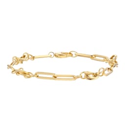 11520177 - 18ct Yellow Gold Knot & Paper link 7.5 Inch Bracelet