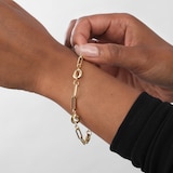 Mappin & Webb 18ct Yellow Gold Knot & Paper link 7.5 Inch Bracelet