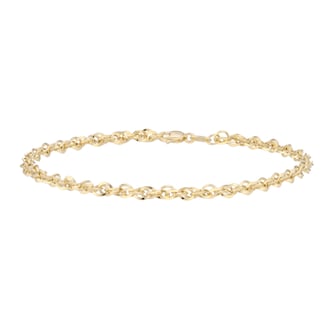 Mappin & Webb 18ct Yellow Gold Diamond Cut 7.5 Inch Bracelet