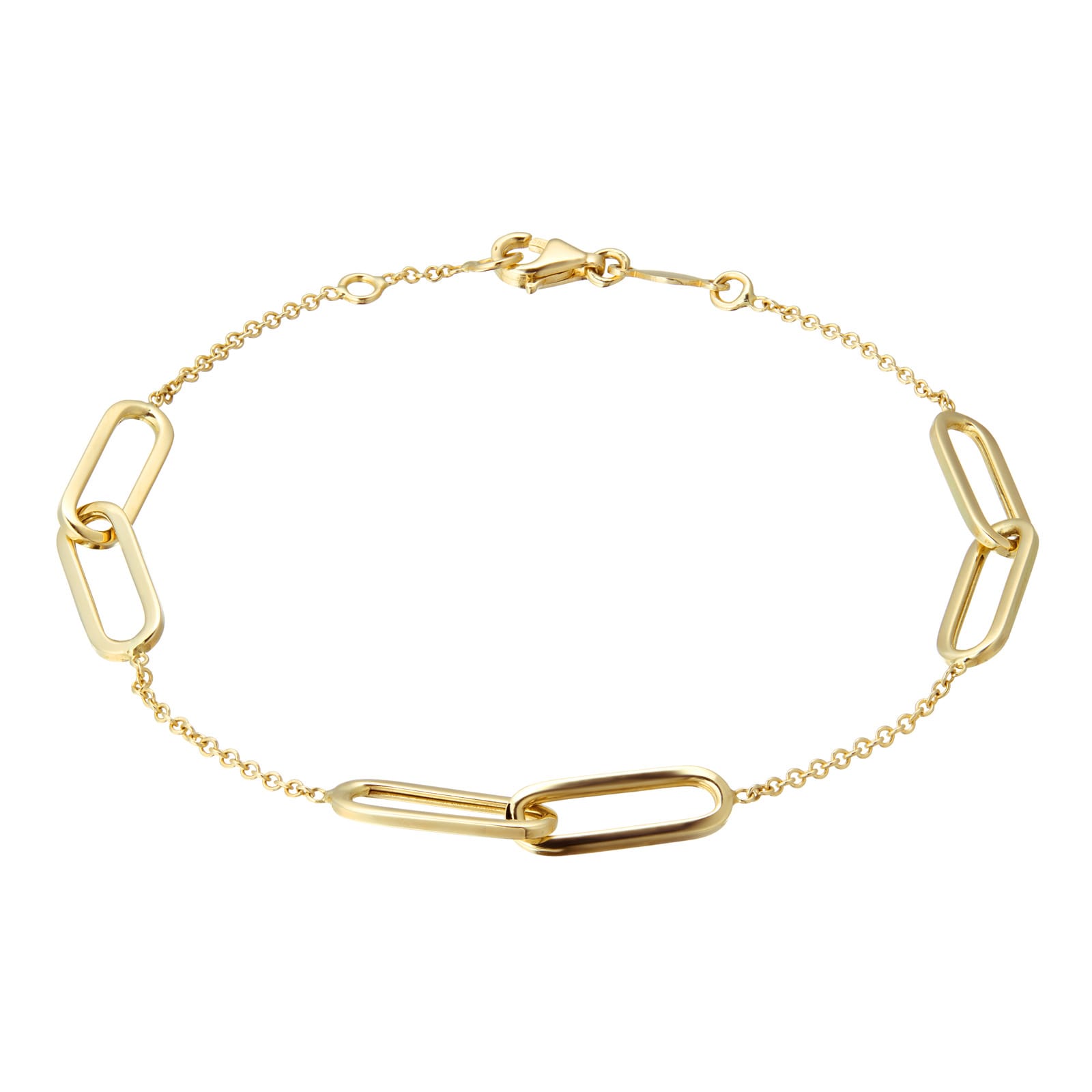 Mappin & Webb 18ct Yellow Gold Oval Link Station Bracelet