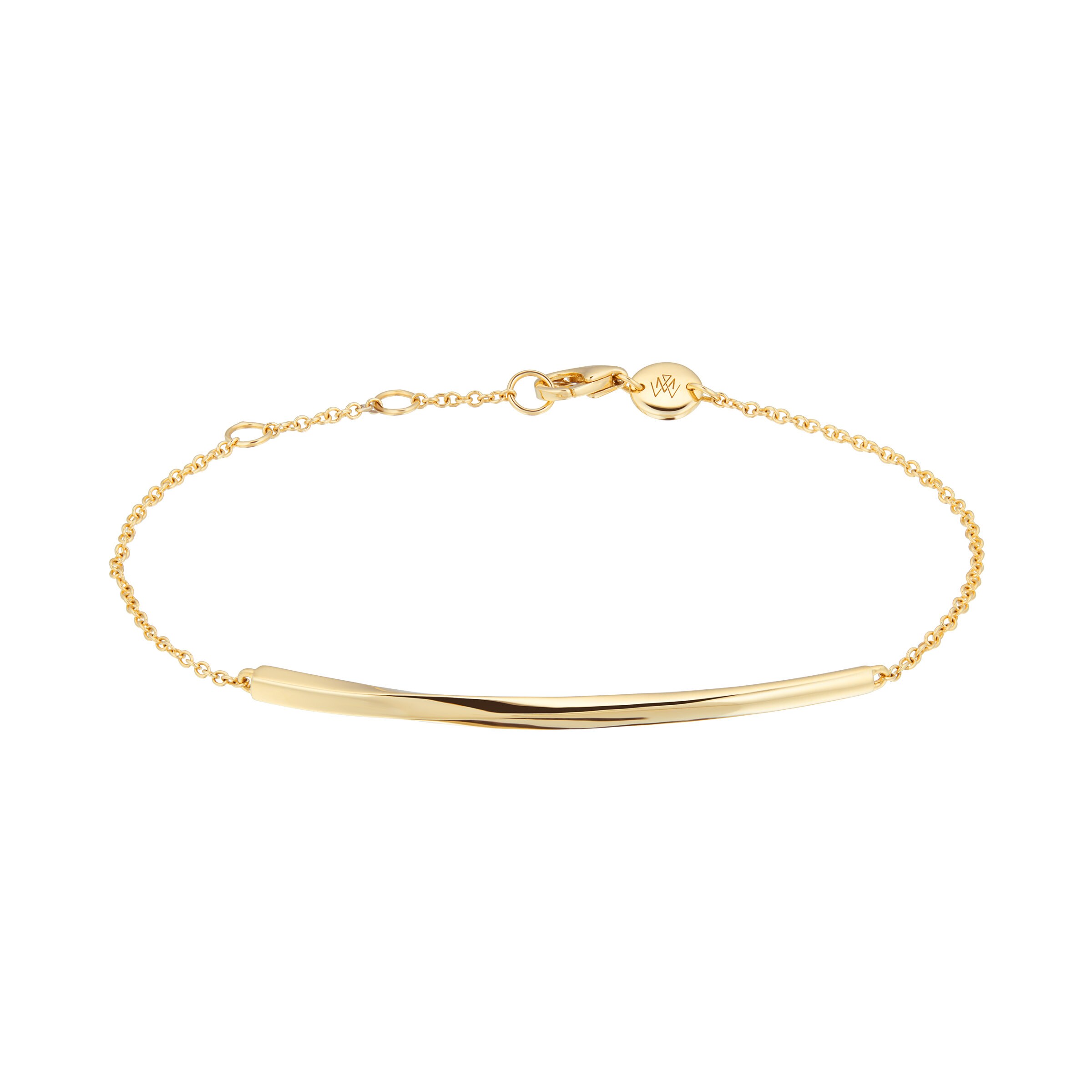 Mappin & Webb 18ct Yellow Gold Twist Bar Bracelet
