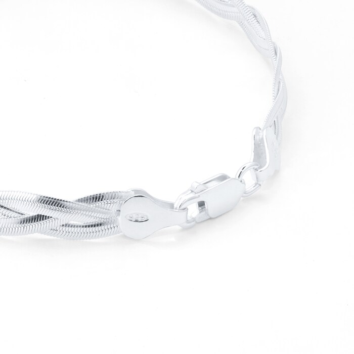 Goldsmiths Silver Plait Bracelet