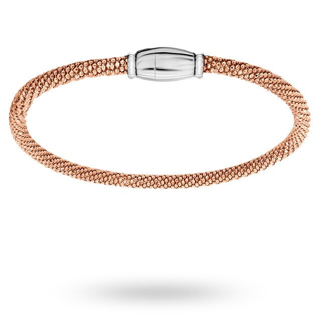 Goldsmiths Silver and Rose Gold Plated Popcorn Bracelet