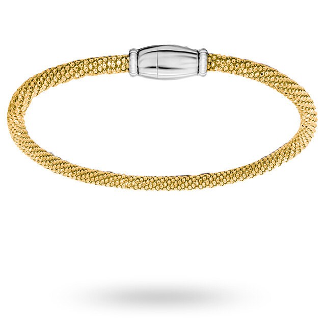 Goldsmiths Silver Yellow Gold Plated Popcorn Bracelet