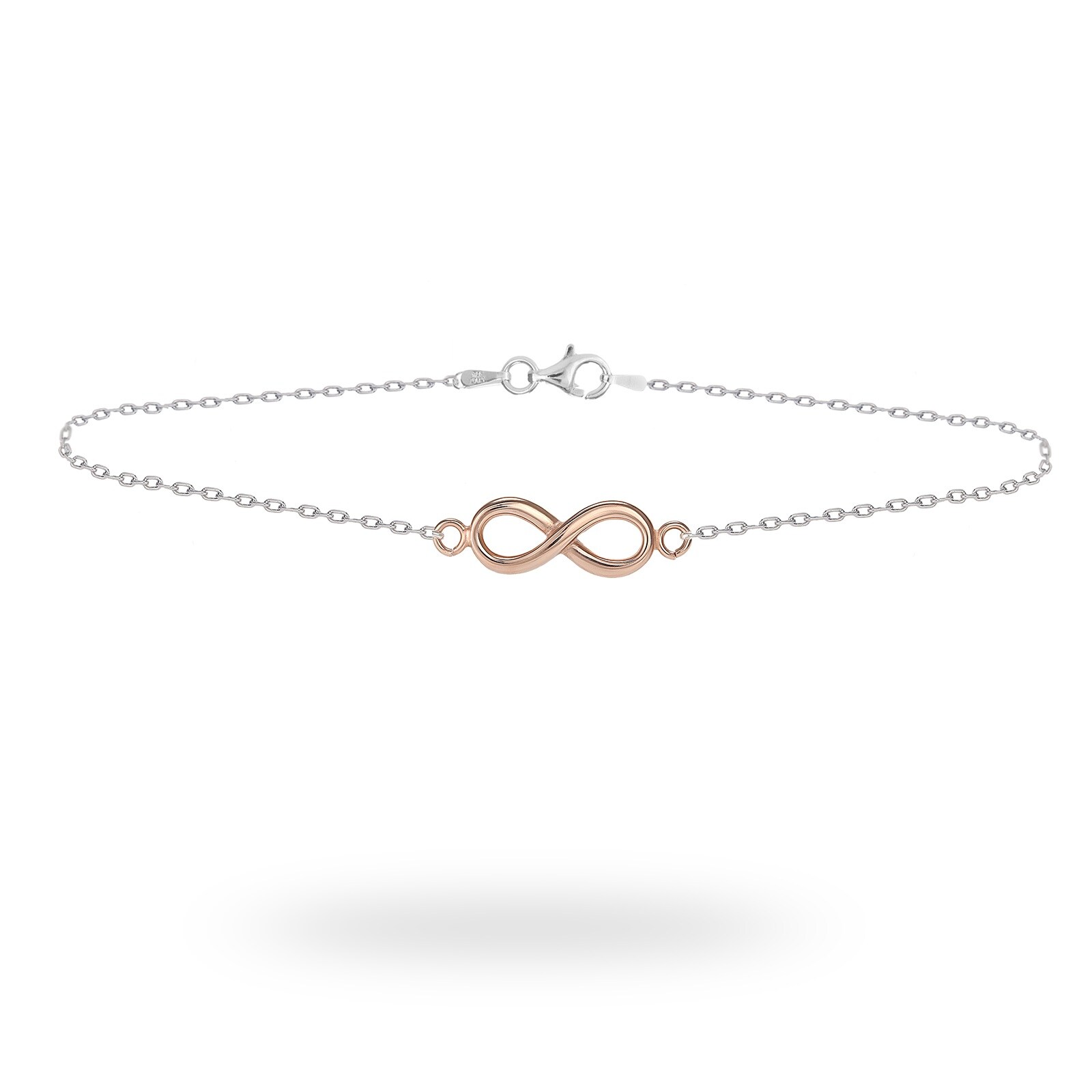 Goldsmiths Silver And Rose Gold Plated Infinity Bracelet