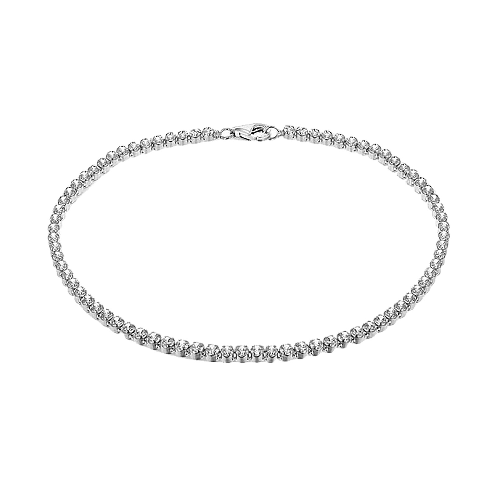 Goldsmiths Silver Cubic Zirconia Bezel Tennis Bracelet