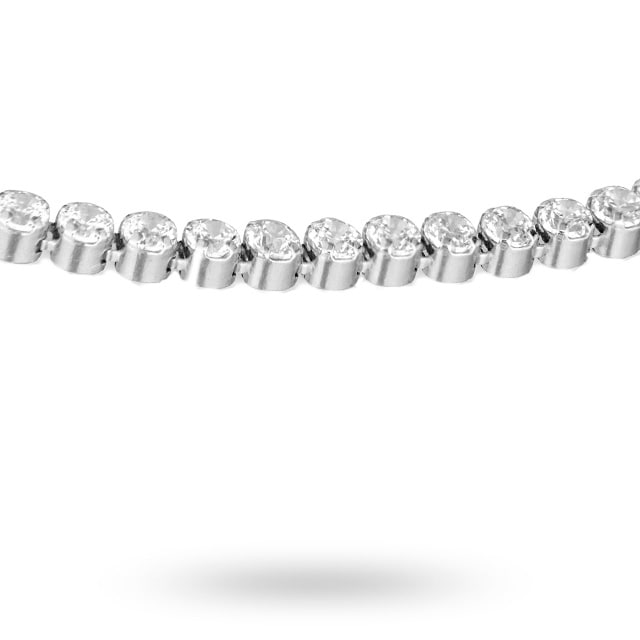 Goldsmiths Silver Cubic Zirconia Bezel Tennis Bracelet