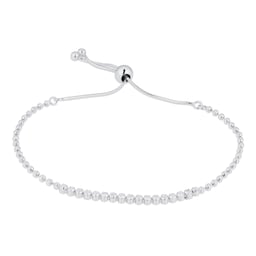 11700123 - Sterling Silver Cubic Zirconia Adjustable Tennis Slider Bracelet