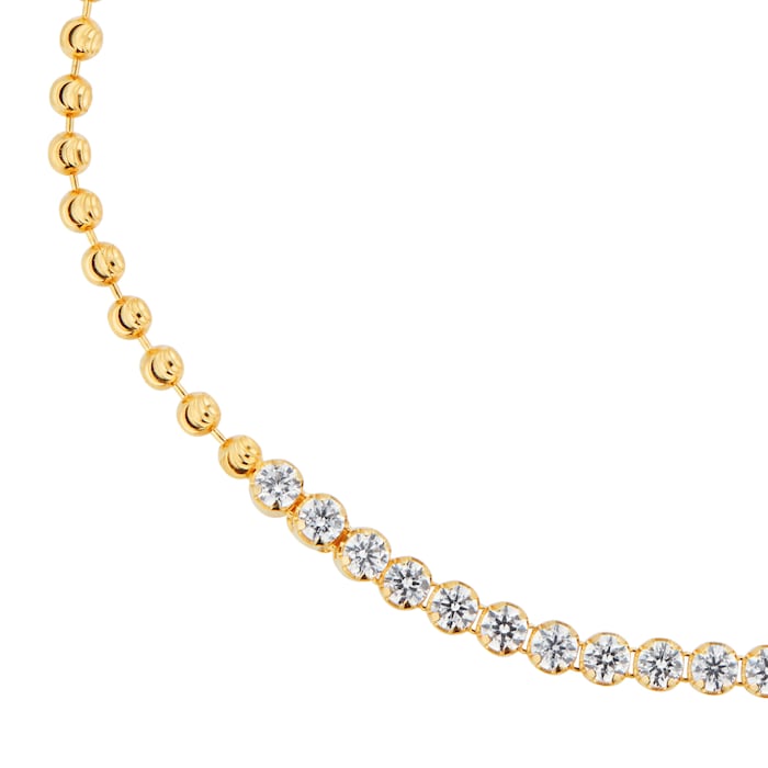 Goldsmiths Yellow Gold Plated Cubic Zirconia Adjustable Tennis Slider Bracelet