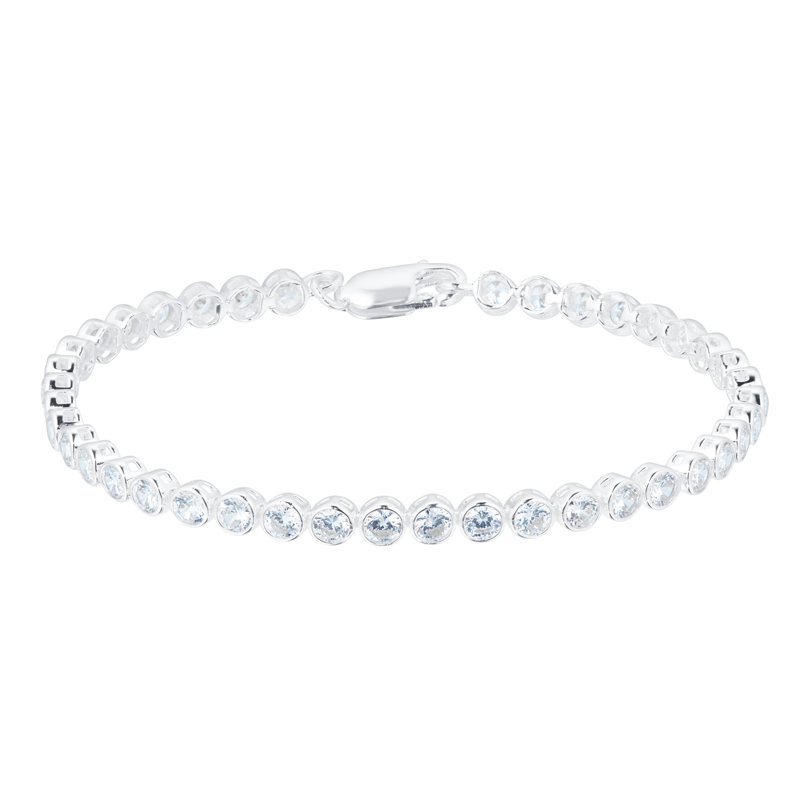 Goldsmiths Silver Cubic Zirconia Tennis Bracelet