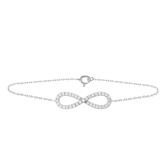 Goldsmiths Silver Cubic Zirconia Infinity Bracelet