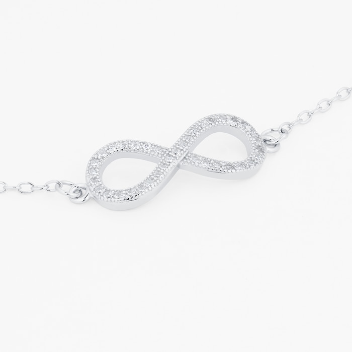 Goldsmiths Silver Cubic Zirconia Infinity Bracelet