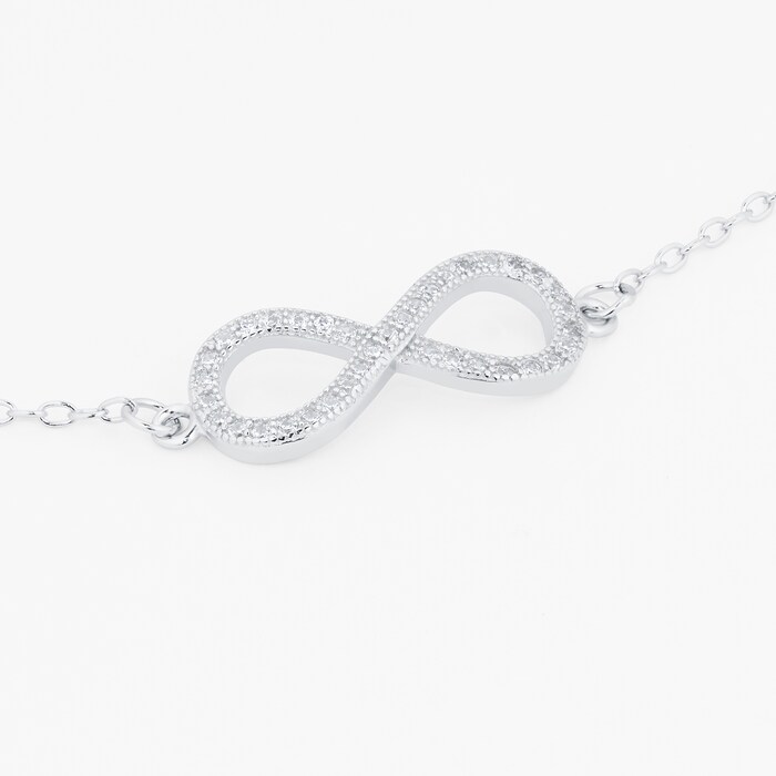 Goldsmiths Silver Cubic Zirconia Infinity Bracelet