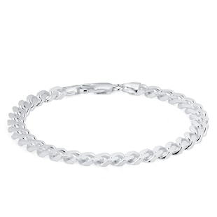 Goldsmiths Sterling Silver Mens 8 Inch 6.5mm Curb Bracelet