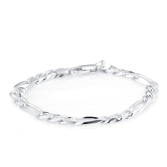 Goldsmiths Sterling Silver Mens 8 Inch 6.5mm Figaro Bracelet Goldsmiths Sterling Silver Mens 8 Inch 6.5mm Figaro Bracelet