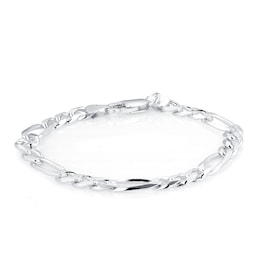 11700138 - Sterling Silver Mens 8 Inch 6.5mm Figaro Bracelet