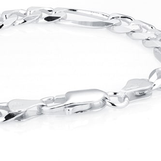 Goldsmiths Sterling Silver Mens 8 Inch 6.5mm Figaro Bracelet Goldsmiths Sterling Silver Mens 8 Inch 6.5mm Figaro Bracelet