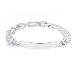11700146 - Sterling Silver Mens 8.5 Inch ID Curb Bracelet