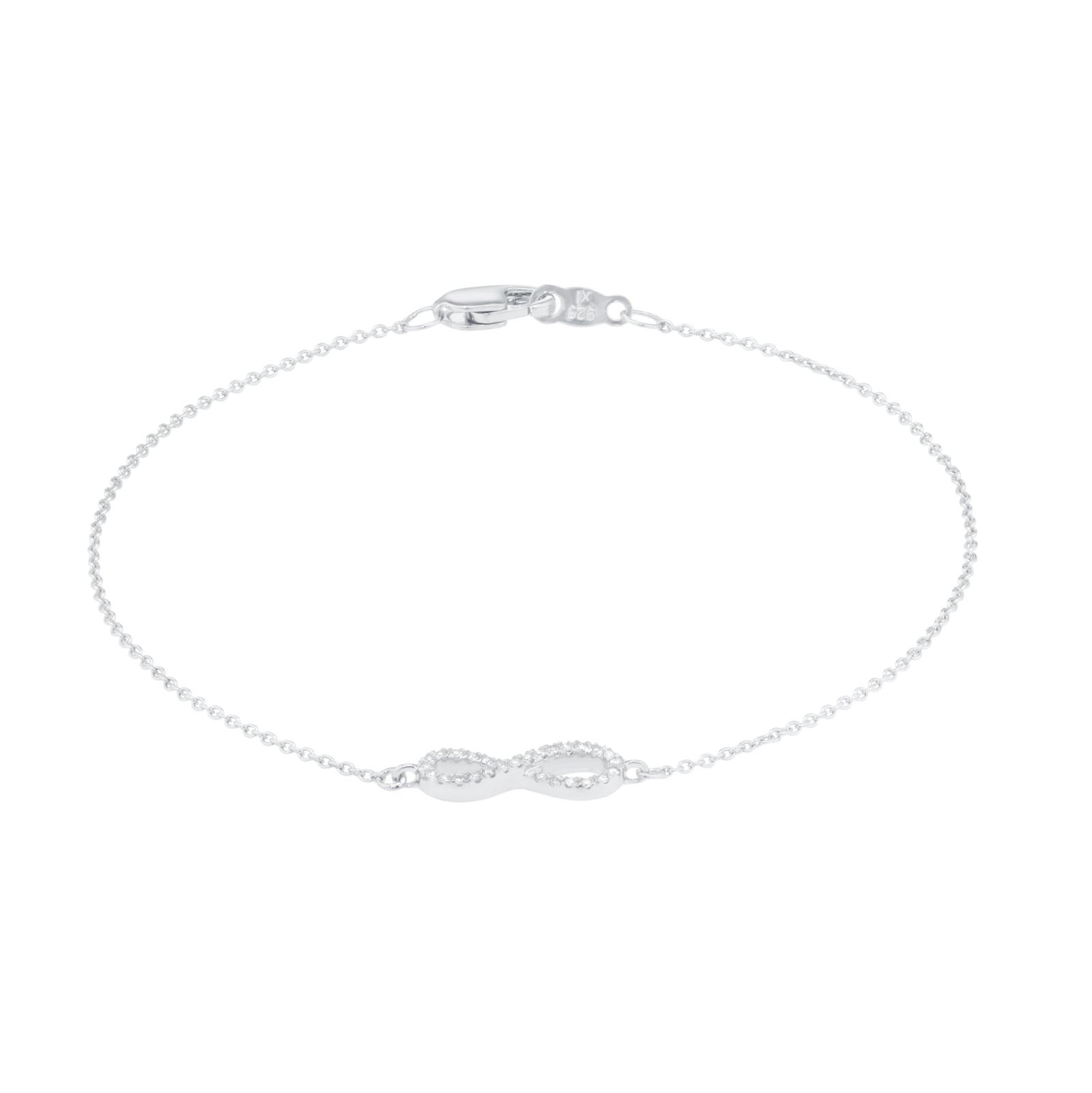 Goldsmiths Silver & Diamond 0.08ct Infinity Bracelet Goldsmiths Silver & Diamond 0.08ct Infinity Bracelet