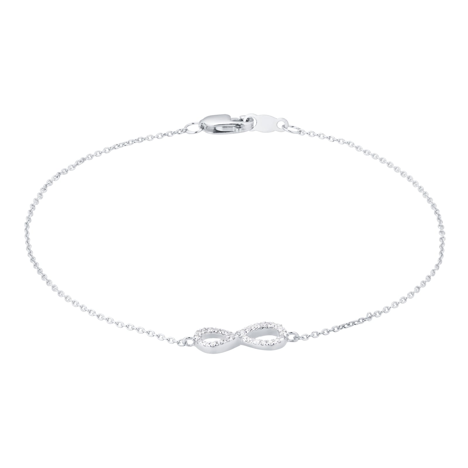 Goldsmiths Silver & Diamond 0.08ct Infinity Bracelet